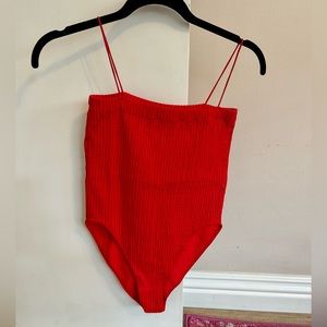 Urban outfitters red ribbed bodysuit